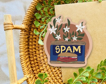 Spam with Flowers Sticker | Water Resistant, Durable