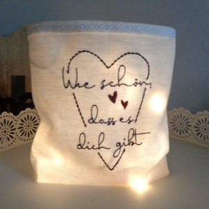Lichtbeutel - Windlicht  - Deko - Kerzenglas - Geschenk - Schön das es dich gibt
