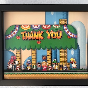 Super Mario World Shadowbox - SNES - Custom Made - Perfect Gift Idea - Frame 8” x 10”