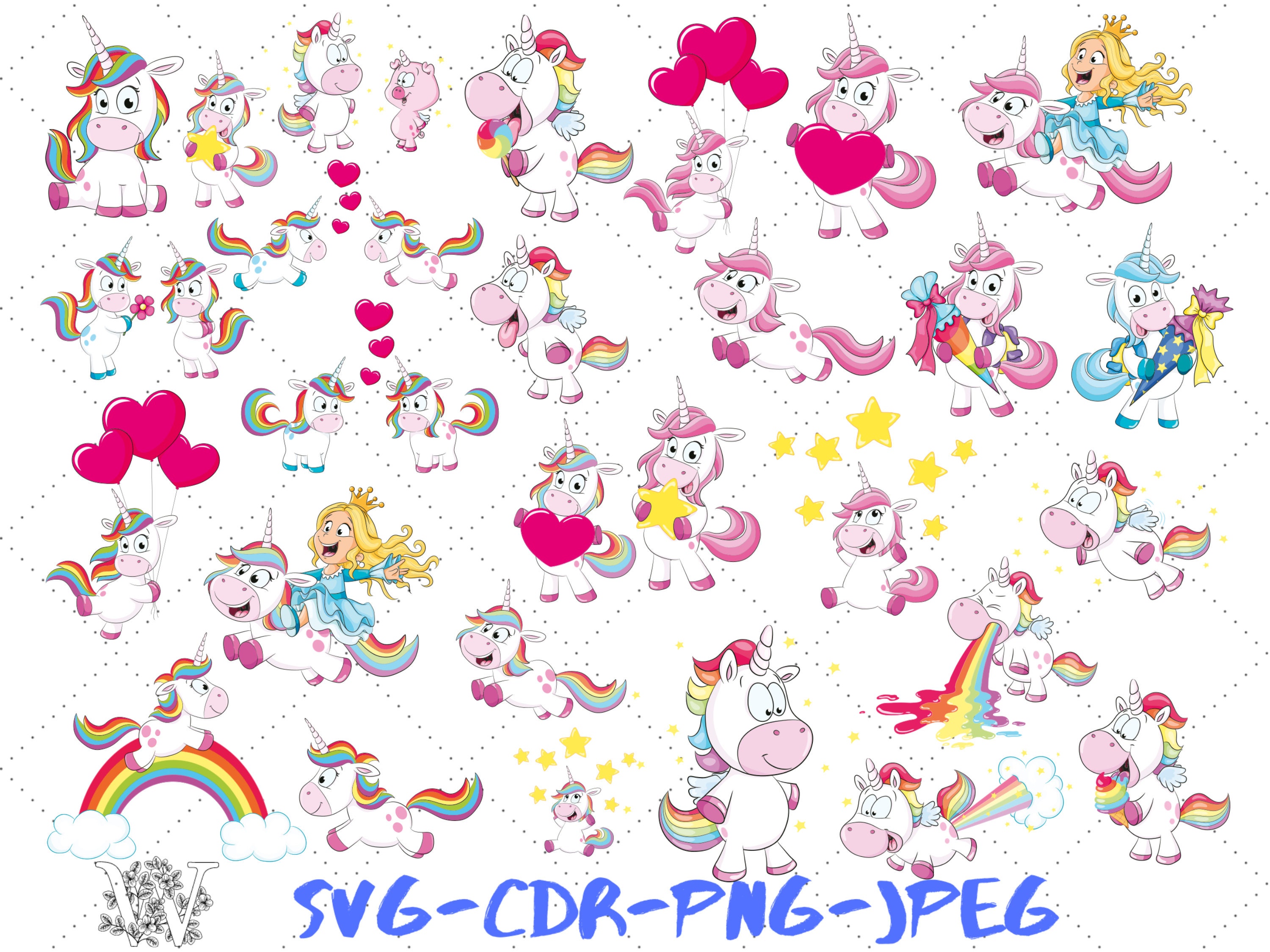Download Unicorn Clipart Cute Unicorn Svg Unicorn Pnghorn Print 28 Etsy