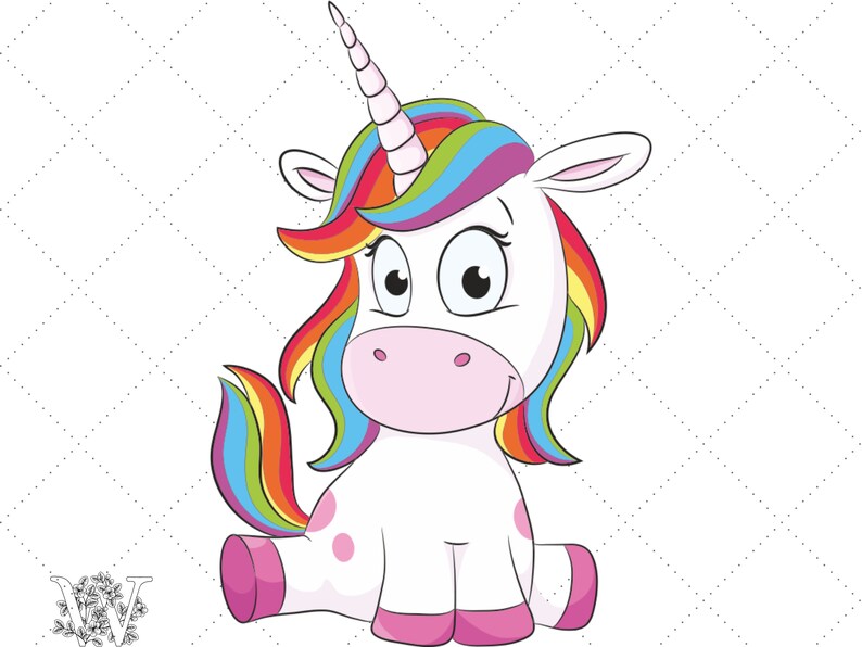 Unicorn Clipart Cute Unicorn Svg Unicorn PngHorn Print 28 image 2.