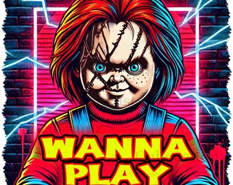 Horror PNG, Film horror, Halloween, Download digitale, PNG, Design a sublimazione, Arte digitale, Design per magliette, Arte murale, Immagini DTF, Chucky