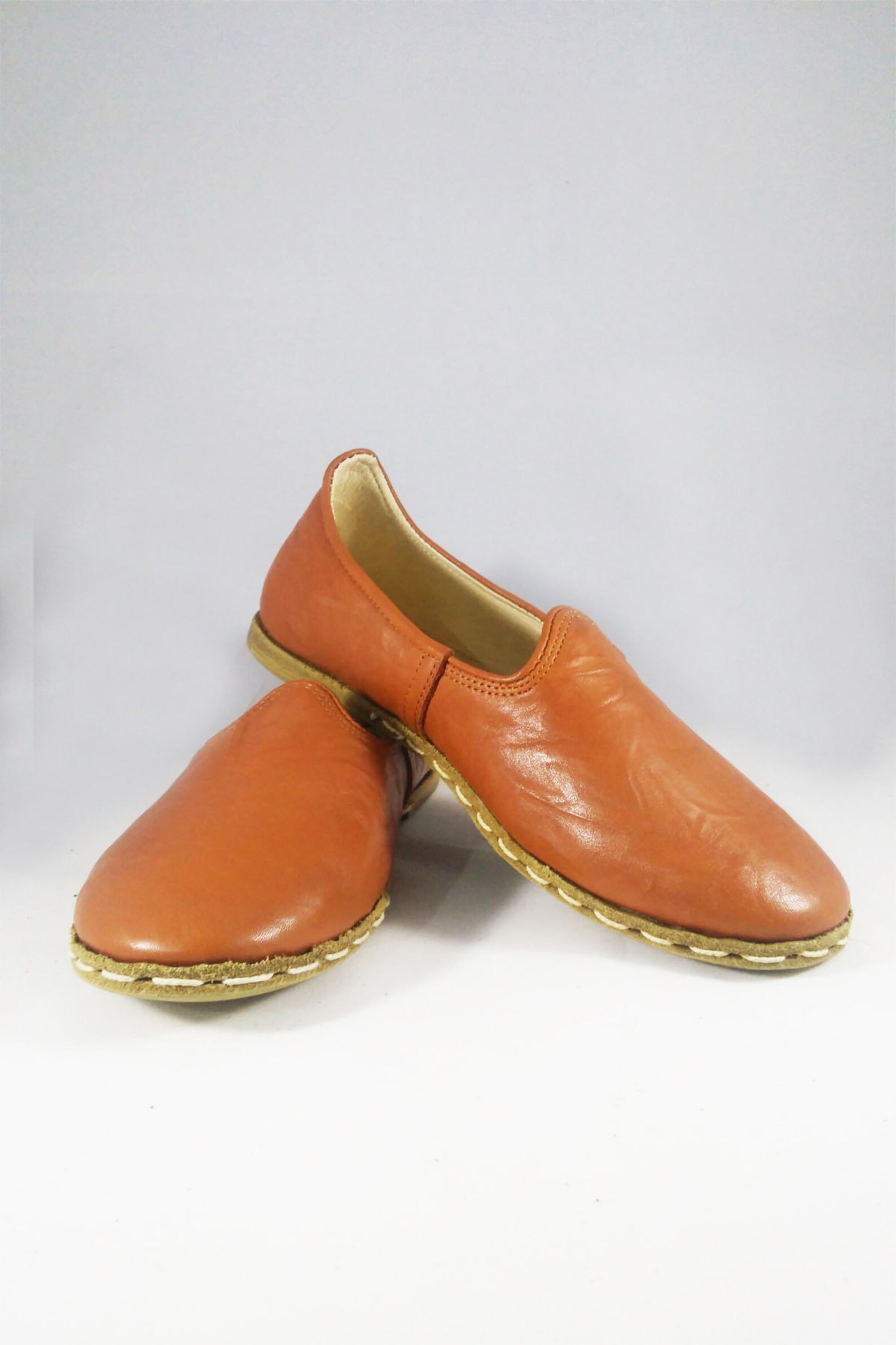 Handmade Leather Turkish Yemeni Flat Shoes Slip Ons Etsy