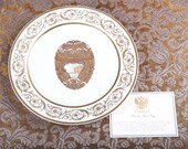 Faberge Peter the Great Easter Egg Charger Plate - 24K Gold Trim - Certificate - Original Box -Collector Very Rare Porcelain Limoges, France