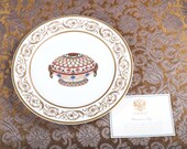 Faberge Renaissance Easter Egg Charger Plate - 24K Gold Trim - Certificate - Original Box -Collector Very Rare Porcelain Limoges, France