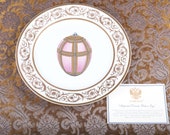 Faberge Imperial Easter Egg Charger Plate - 24K Gold Trim - Certificate - Original Box - Collector Very Rare Porcelain Limoges France