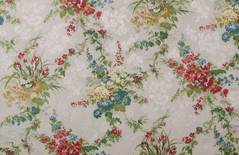 Luxury French Lyon silk lampas fabric Brunschwig & Fils Etsy