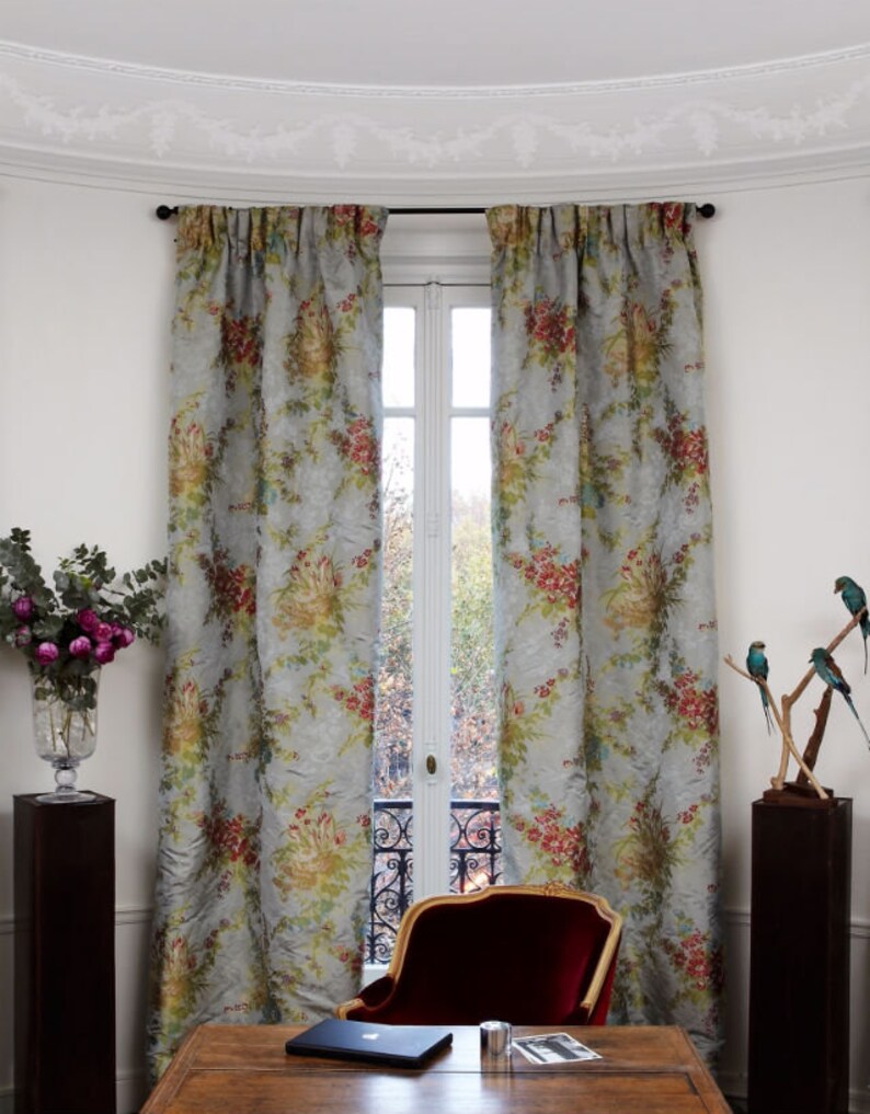 Luxury French Lyon silk lampas fabric Brunschwig & Fils Etsy