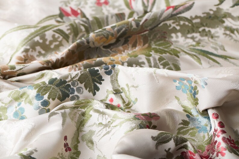 Luxury French Lyon silk lampas fabric Brunschwig & Fils Etsy