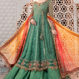 Maria b dress , Pakistani chiffon dress, Pakistani women dress, Indian dress Anarkali dress.