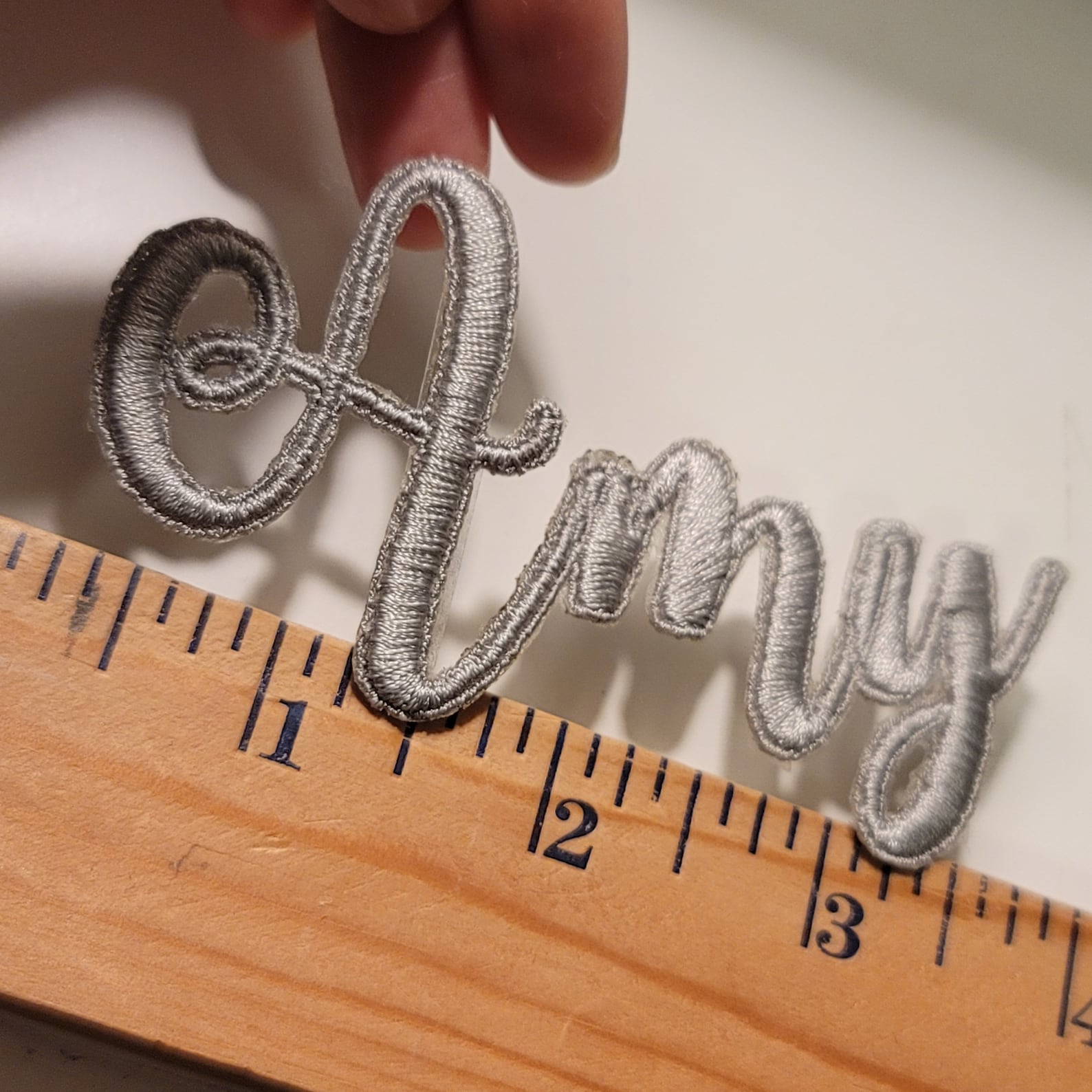 Custom Embroidered Name Iron on Patch Script Font Personalized Etsy