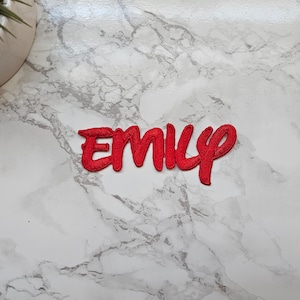 Custom embroidery Iron on Patch in Disney font Personalized name for Disney fans Vacation jacket patch Disneyland trip keepsake Walt font