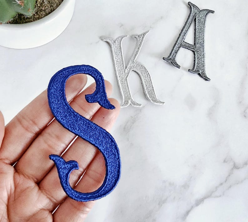 Fishtail Monogram Font 1 Letter | Iron on Embroidery Patch Fishtail ...