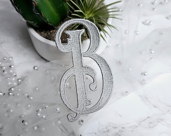 Embroidered Monogram 1 Letter | Name Iron on embroidery Patch Royal Script font Applique | Christmas Stockings, Bridal,  Wedding, Gifts