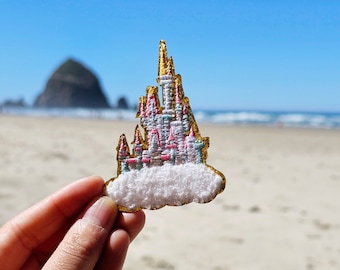 Princess Castle Patch Disney Castle iron on Disneyland vacation patches California Orlando Cinderella Castle Aurora Castle iron on chenille