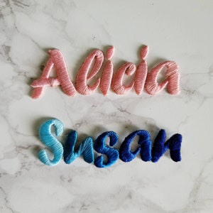 Custom embroidered Name Iron on Patch Script font Personalized | Your name Embroidery | Multi color | Stocking | Backpack | Gifts