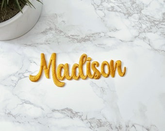 Custom embroidered Name Iron on Patch Script font Personalized Your Name Freestanding patch | Backpack Stockings | Bridal | Wedding | Gifts