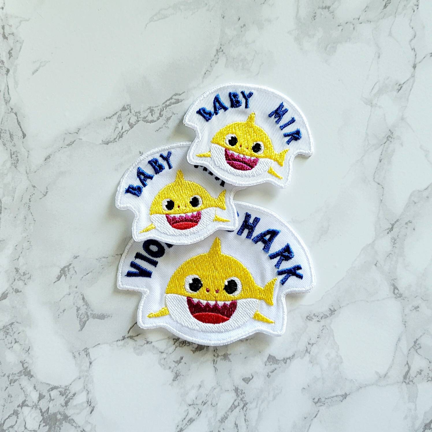 Baby Shark Patch Baby Name Embroidered Iron on Personalized Etsy