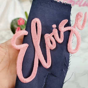 Custom embroidery Name Iron on Patch Script font Personalized patch for Christmas Stocking Denim Jacket Veil Bag Shirt Blanket Crafts DIY
