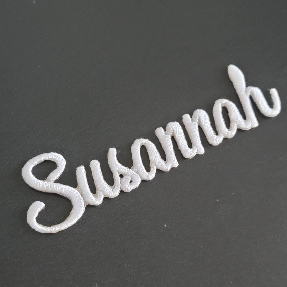 Custom embroidered Name Iron on Patch Script font Personalized Etsy