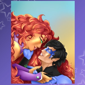 DC Nightwing and Starfire print [HOLOGRAPHIC]