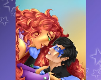 DC Nightwing and Starfire print [HOLOGRAPHIC]