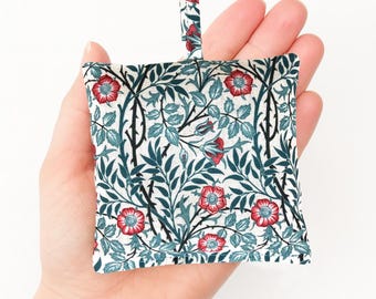 Lavender Bag - William Morris Sweet Briar - Teal, Drawer and Wardrobe Freshener, Relaxation and Thank You Gift, Handmade UK