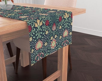 Chemin de table William Morris Persian Maroonia - Fabriqué sur commande - motif naturel intemporel, cadeaux de décoration de table, 100 % coton, fabriqué au Royaume-Uni