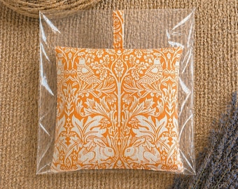 Lavender Bag – William Morris Brother Rabbit Tangerine, Drawer and Wardrobe Freshener, Relaxation and Thank You Gift, Handmade UK