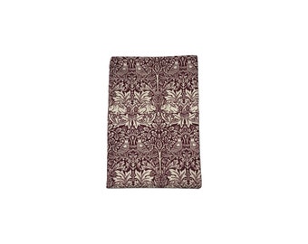 William Morris - Brother Rabbit -Dark Maroon design fabric tea towel, Size: 18.5 x 28.4 Inch / 47 x 72 cm, 100% Cotton, British-made