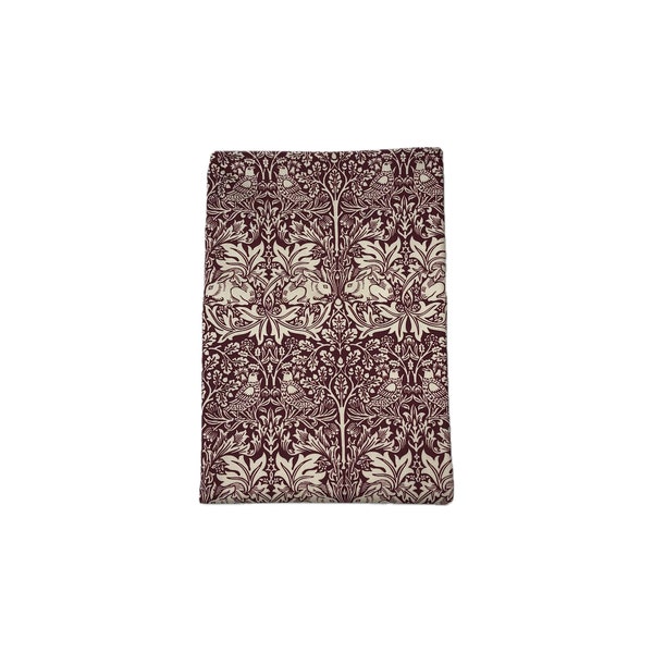William Morris - Brother Rabbit -Dark Maroon design fabric tea towel, Size: 18.5 x 28.4 Inch / 47 x 72 cm, 100% Cotton, British-made