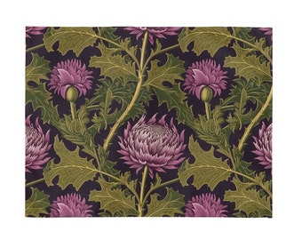 Highland Thistle Deluxe design fabric placemat, Size: 14 x 18 Inch / 36 x 46 cm, 100% Cotton fabric, British-made