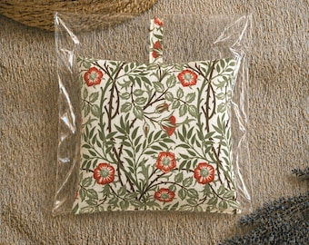 Lavender Bag - William Morris Sweet Briar - Olive Green, Drawer and Wardrobe Freshener, Relaxation and Thank You Gift, Handmade UK