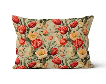 Housse de coussin « Spring Bouquet » design - Fleurs botaniques Nature Plantes Fleur printanière Rectangulaire Coussin lombaire par ReddAndGoud