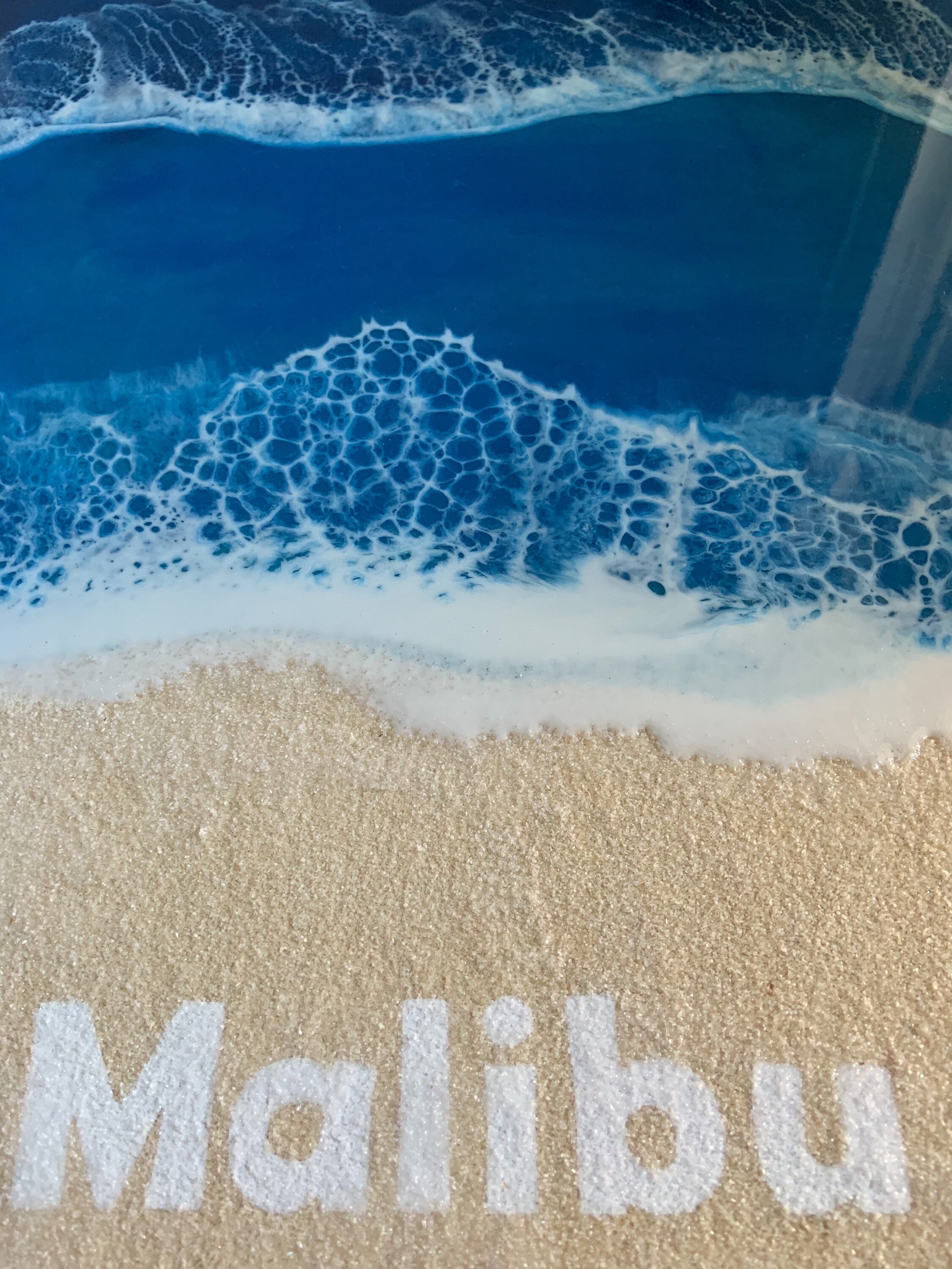 Epoxy Art Resin Beach Coastal Theme Ocean Waves Beach Wall Art Seascape