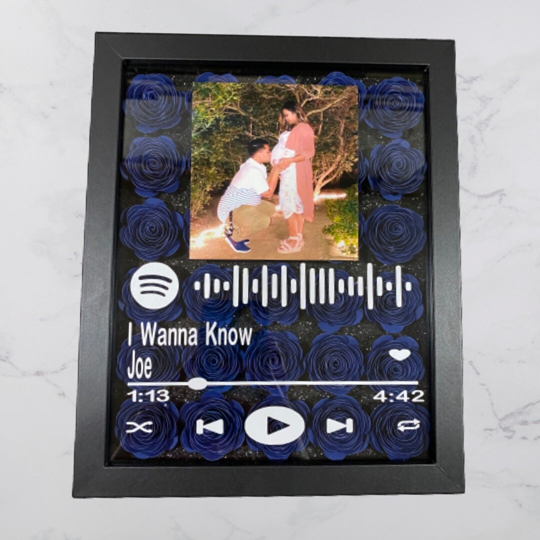 Spotify Shadow Box LED lights Sound Recording With Push Etsy