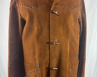 1960s 1970s Vintage Western All Leather Jacket | Pioneer Wear | Size 40