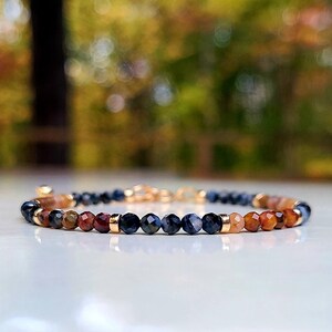 Pietersite Bracelet, RARE Gemstone, Tiny Pietersite Bracelet, Gold Filled Bracelet, Delicate Bracelet, Minimalist Bracelet, Women Gift