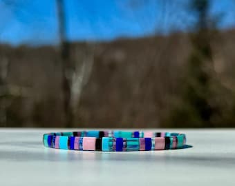 Bracciale con perline Miyuki Tila, gioielli estivi regolabili