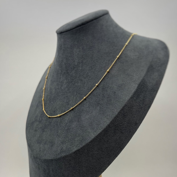 Gold Satellite Chain, Satellite Chain Necklace, 14K Gold Filled, Delicate Chain Necklace, Women Gift, Women Christmas Gift, Valentine Gift