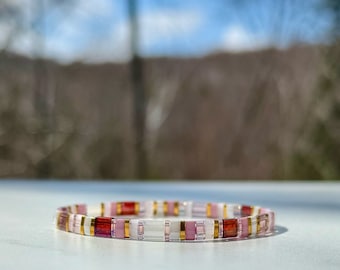 Bracelet de perles Miyuki Tila, or 24 carats, bijoux d'été réglables