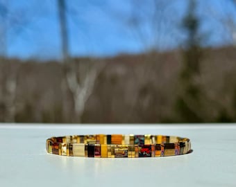 Tila Beads Bracelet, Miyuki Tila Beads, Waterproof Bracelet, Summer Jewelry, Adjustable Cord Bracelet, Stretch Bracelet, Stacking Bracelet