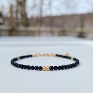 Spinel Bracelet, Gold Filled, Minimalist Bracelet, Delicate Bracelet, Dainty Bracelet, Tiny Bracelet, Stacking Bracelet, Women Gift