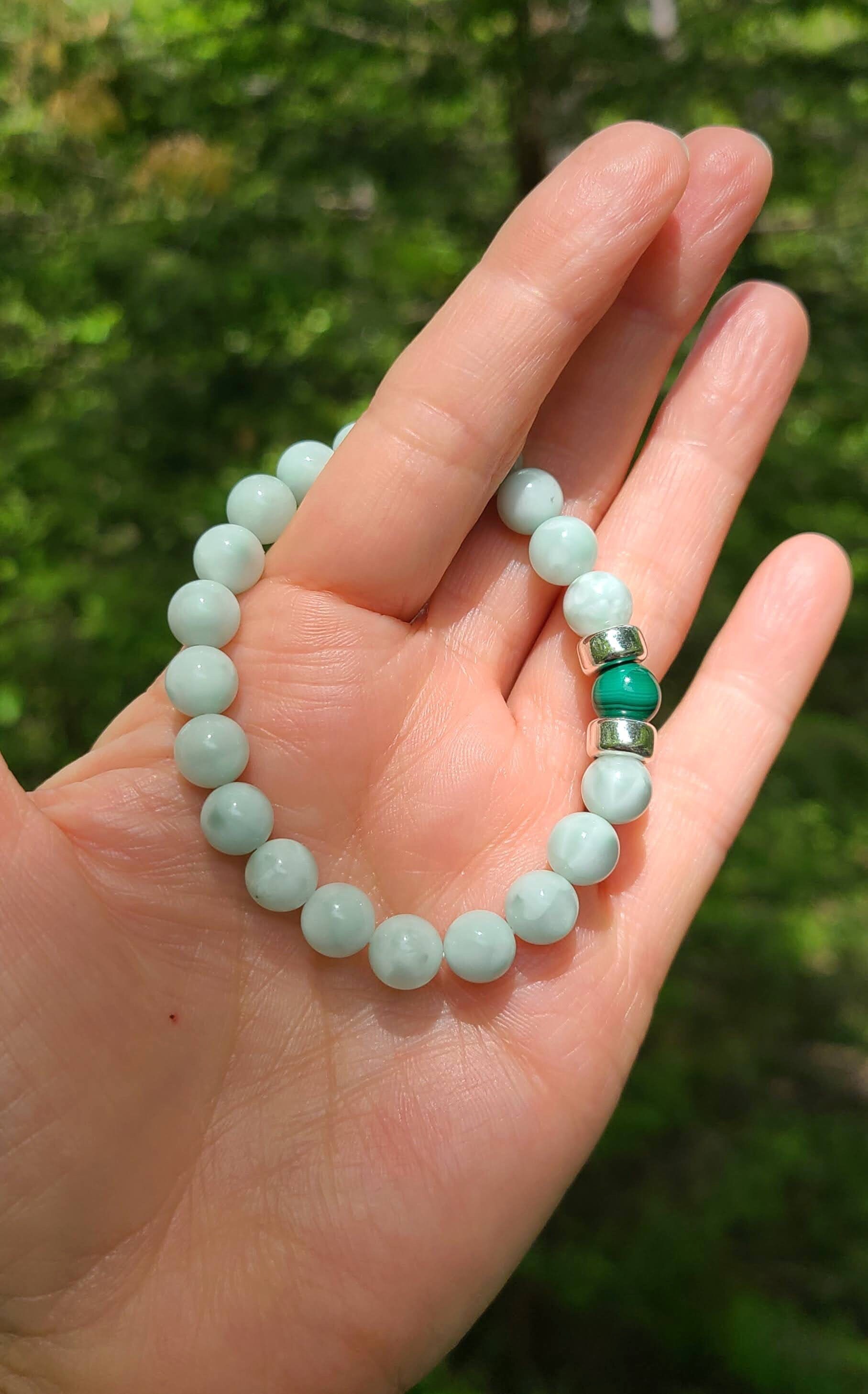 Green Moonstone Bracelet Garnierite Bracelet Malachite Etsy