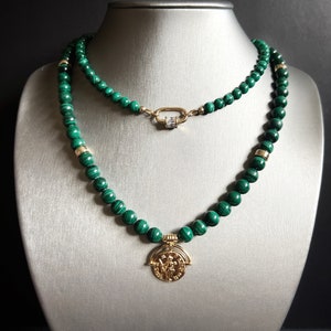 Natural Malachite Necklace, Choker Necklace or Bracelet, AAA Genuine Malachite, Gold Filled, Taurus Birthstone, May Birthstone, Women Gift