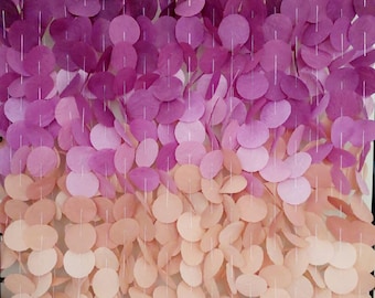 Purple Ombre Paper Circle Garland: Party Backdrop Decor