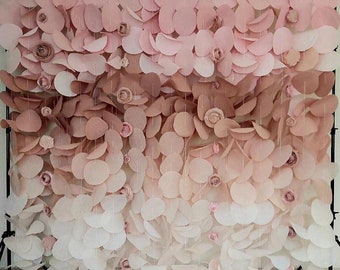 Blush Ombre Paper Circle Garland: Handmade Floral Wedding Backdrop