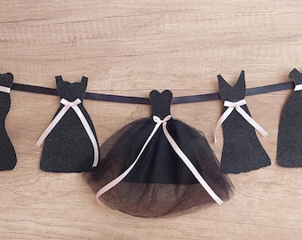 Bride & Bridesmaids Dress Banner: Black Wedding Bridal Shower Decor