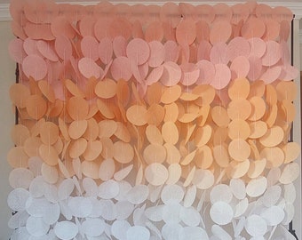 Blush Pink Ombre Paper Circle Garland: Wedding, Shower Backdrop