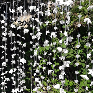 White Paper Flower Garland,Floral Backdrop,Wedding Flower Garland,Bridal Photo Backdrop,Summer Wedding Hanging,String Heart,EXPRESS SHIPPING